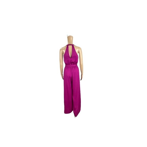 EXPRESS SLEEVELESS  SATIN JUMPSUIT - Picture 5 of 6